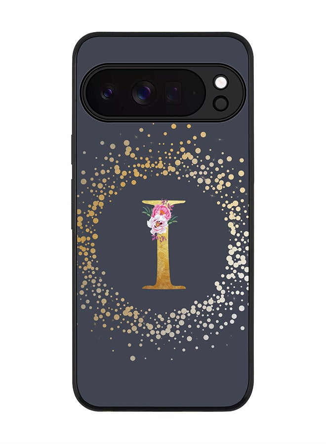 For Google Pixel 10 Pro XL Case,Slim fit Camera Protection, Shockproof Thin Phone cover  - Custom Monogram Floral - I  (Grey )